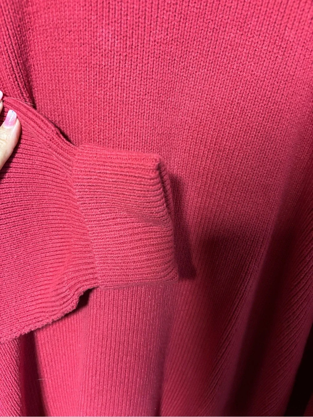 Free People Burgandy Crew Neck Oversized Sweater Small